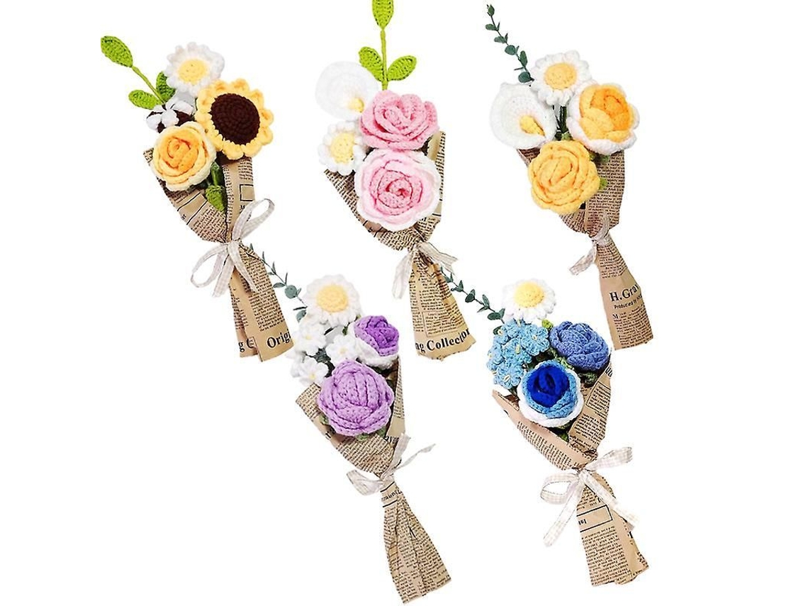 Buquê de flores artesanais 2026 com rosas, margaridas e tulipas - Presente ideal para ocasiões especiais.