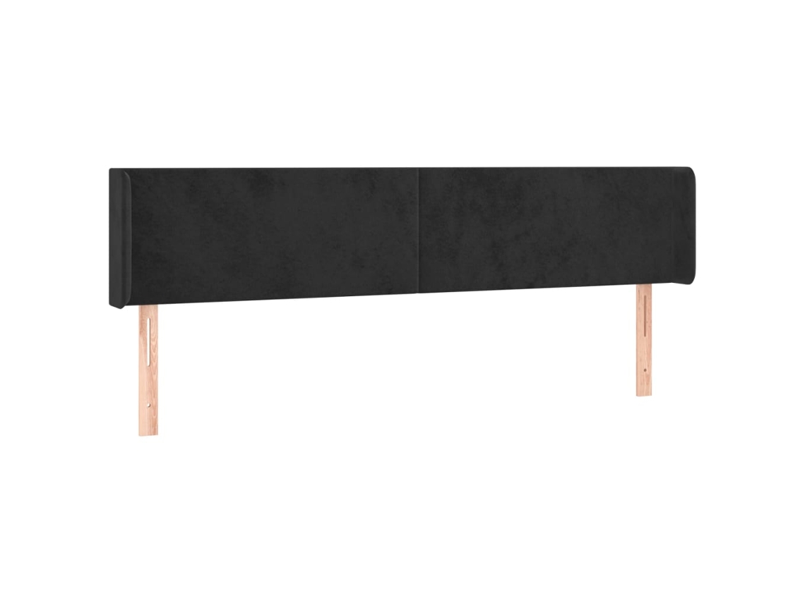 Cabeceira de Cama com Abas Veludo Preto MAISON EXCLUSIVE (203x16x78 cm)