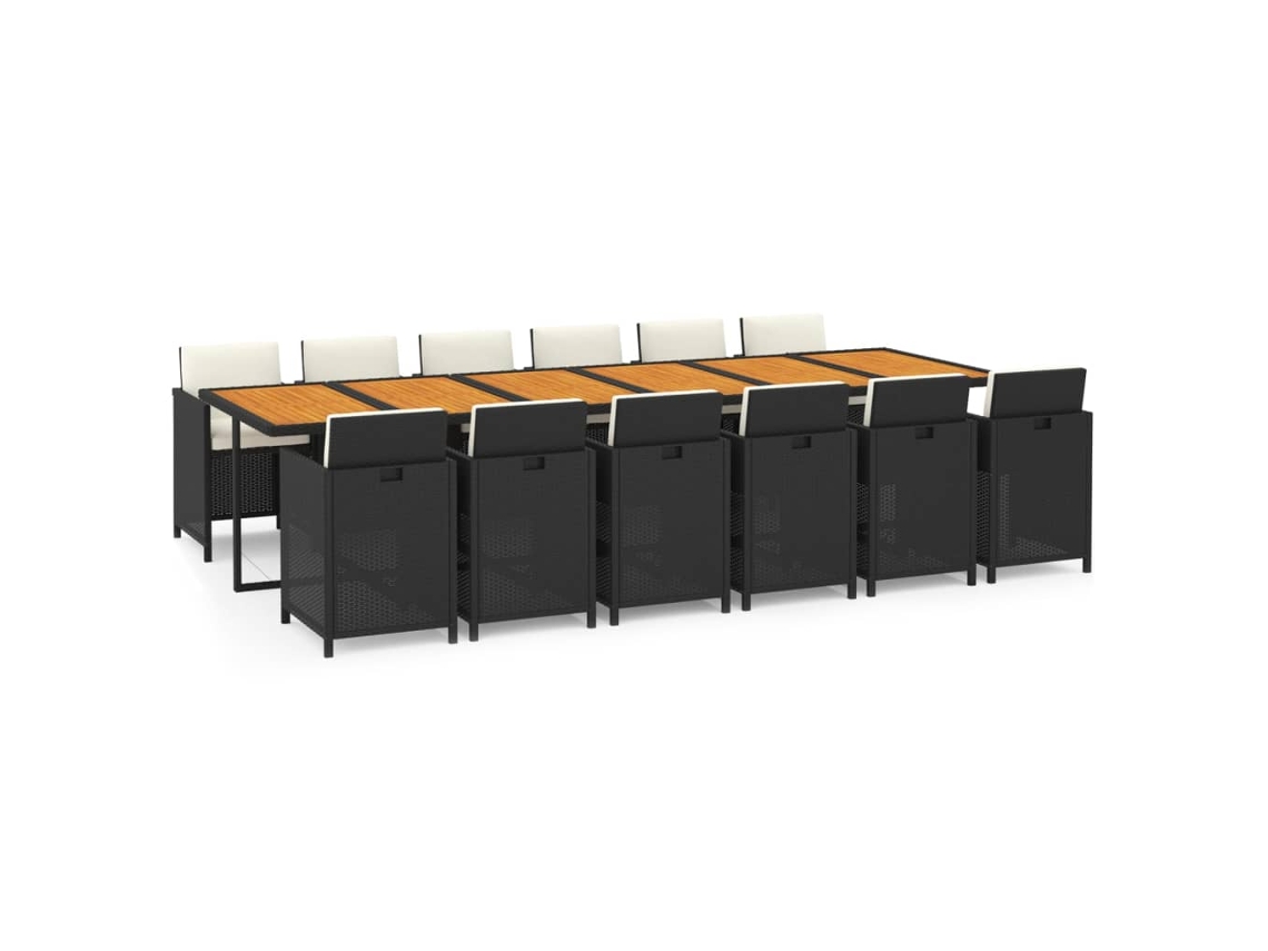 Garden Dining Set, Garden Dining Sets Vidaxl Preto Rattan / Vime (n/a)