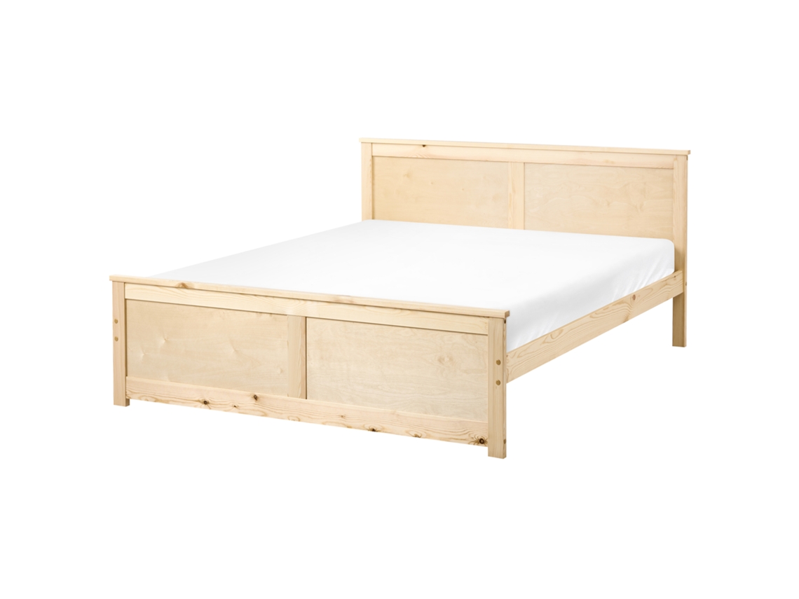 Cama Beliani Dauphin De Madera De Pino Marrón 149x206x82