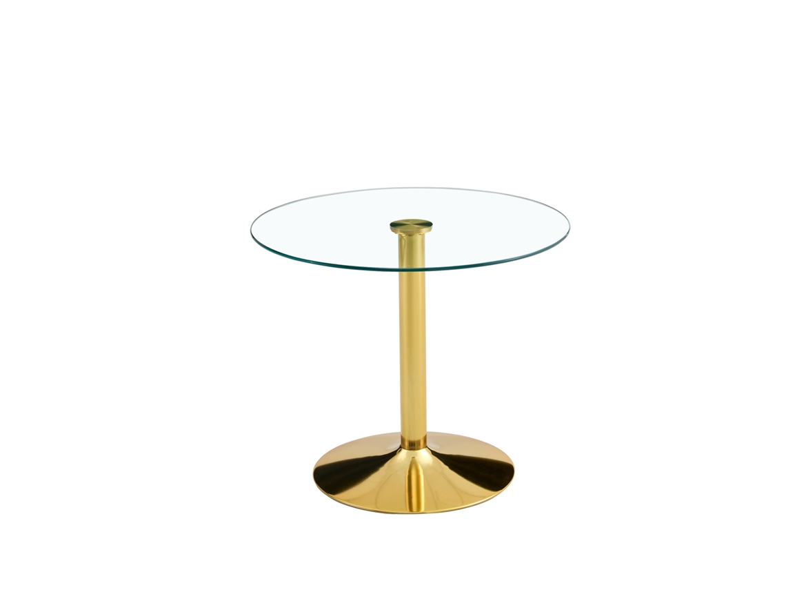Mesa Moderna de Vidro 85cm diâmetro, 76cm altura, Luxo PAPRIKA