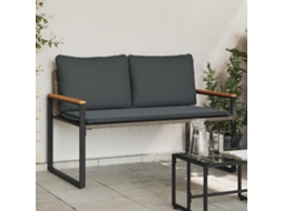 Vidaxl Banco Com Almofada Cinza E Cinza Escuro 115 X 65 X 72 Cm Vime