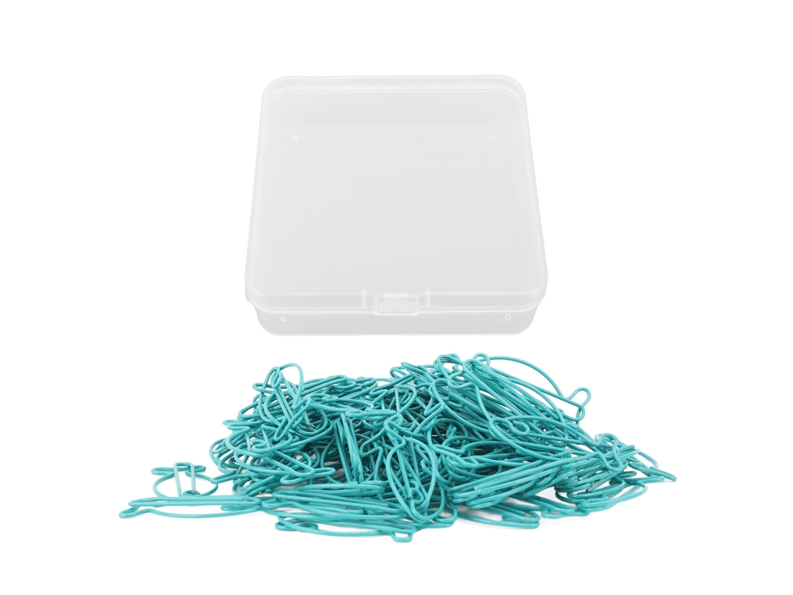 100 Clip de Papel de Metal Anti óxido em Forma de Peixe Bonito para Casa, Escola e Escritório Azul Céu