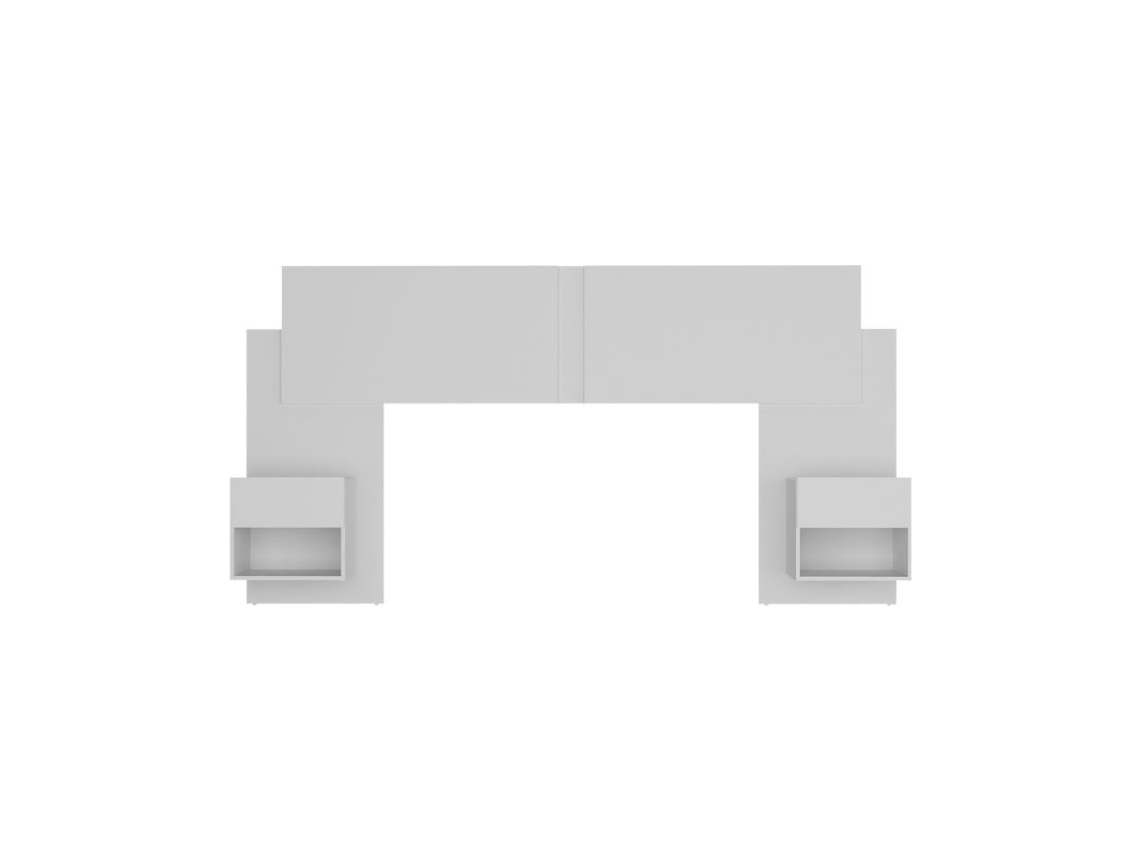 Conjunto de cabeceira e mesa de cabeceira brancas, 160x92x18 cm VENPRODIN