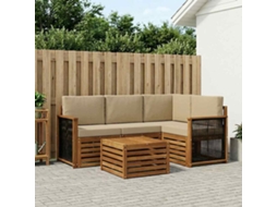 Vidaxl Conjunto De Sofás Para Exterior 5 Unid. Natural E Bege