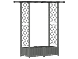 Conjunto 1 Canteiro De Jardim Elevado Vidaxl Cinzento-claro Polipropileno (122,5 X 40 X 121 Cm)