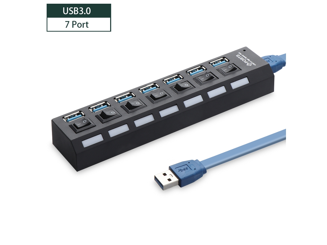 Hub Usb 3.0 Hub Usb 3.0 Usb3.0 7port Svart Aquaforge