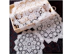 6 tapetes de mesa Nova Line, renda de algodão, decorativos, 20cm