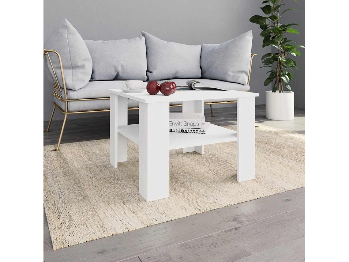 Vidaxl Mesa De Centro 60x60x42 Cm Derivados De Madeira Branco