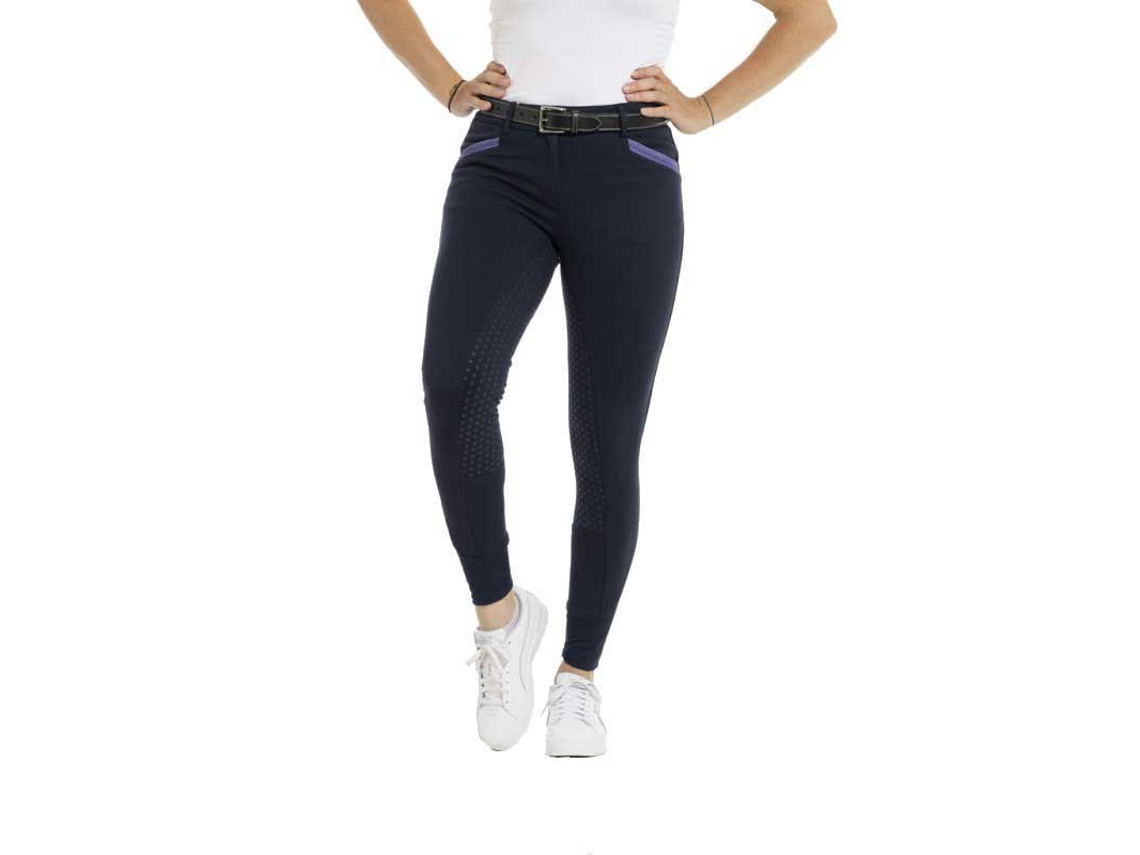 Calça de Montar com Assento de Silicone Organic Kylie Preto 44Equitheme