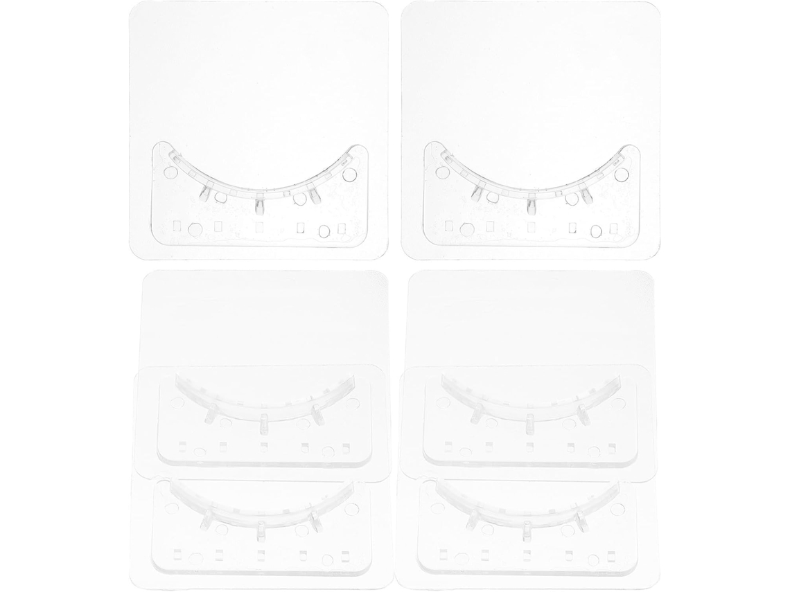 Suportes De Varão Cortina Chuveiro Sem Pregos, Suportes Arredondados De Plástico, 6 Pares, Design Adesivo Para Banheiro