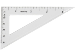 Conjunto De 4 Réguas Plástico Transparente 15 Cm Para Desenho