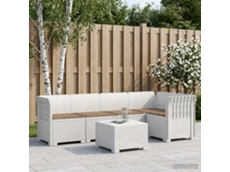 Vidaxl Sofá De Jardim De 5 Pessoas Com Almofadas Visual De Rattan Pp
