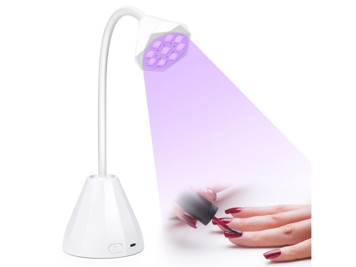 Lâmpada Uv Led Recarregável Para Unhas, 27w, Mini Lâmpada Uv Para Extensão De Unhas Em Gel, Secador De Unhas Portátil Sem Fio, 360° R