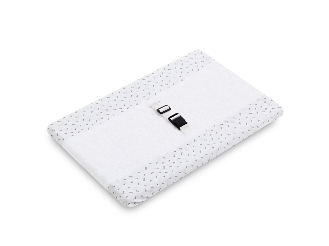 Tapete Muda-fraldas 50x80 Em Tecido Felpudo Branco Absorvente Com Sistema Safelock Para Evitar Quedas Enquanto Muda O Bebé (grey Atlantis)