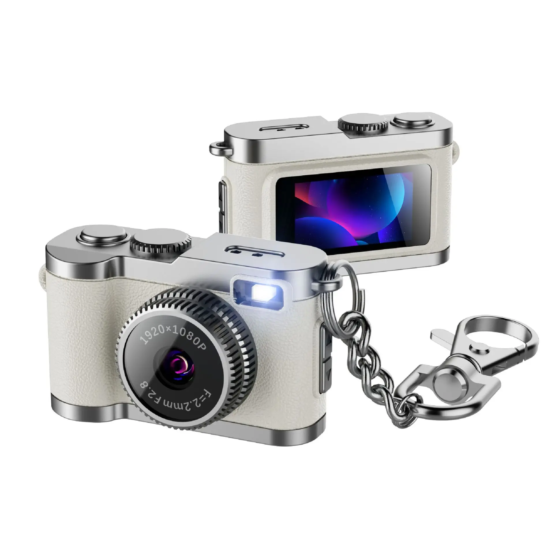 Câmera Digital 1080p Mini Câmera com Tela Portátil para Esportes Ao Ar Livre Filmadora Retrô de Polegar MDUG (branca 8g)