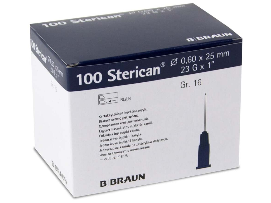 HERBI FEET Agujas Sterican Azul 25X6 Mm 100 Uds