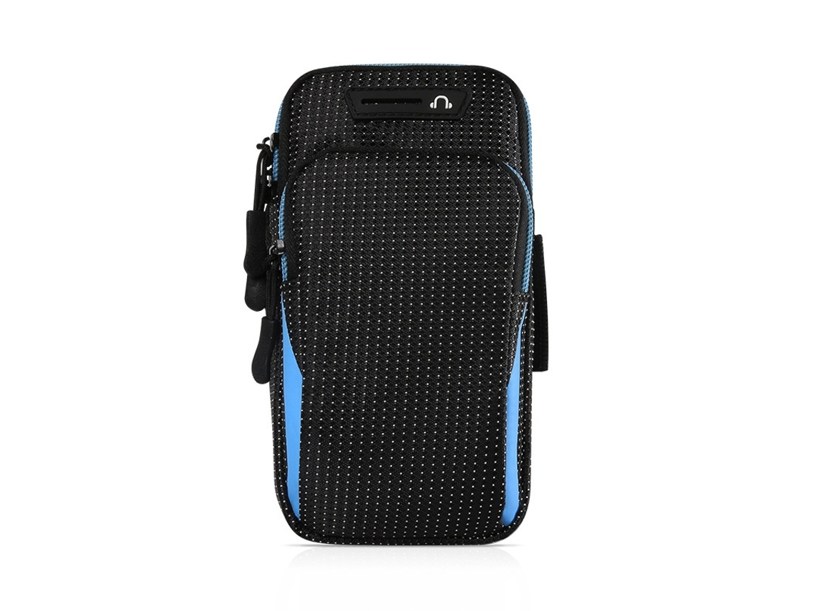 Bolsa De Braço Para Telemóvel Até 7 Polegadas Com Fecho Para Corrida E Ciclismo Azul Elysve