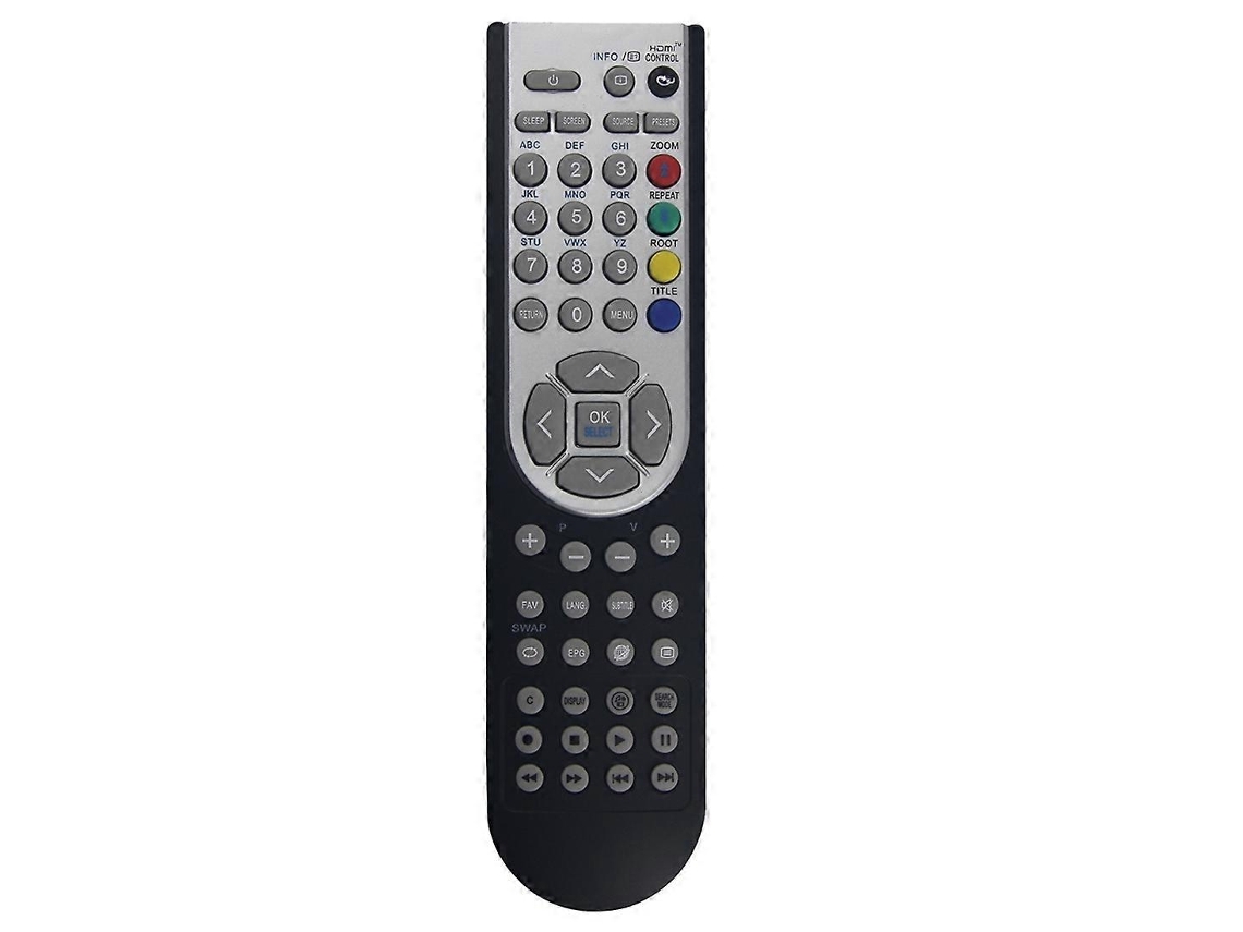 Controle remoto RC1900 para TVs das marcas Oki, Hitachi, Alba, Luxor, Grundig, Vestel, Telefunken, Bush, Techwood, Flinlux, Akai, Nevir e Sanyo.
