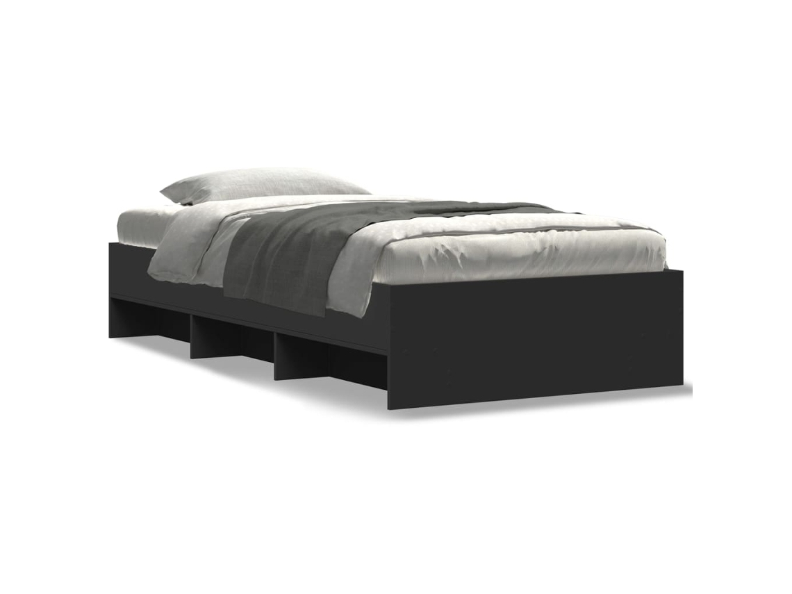 Bed Frame, Bed Frames Vidaxl Preto Madeira Processada (75 X 190 Cm)
