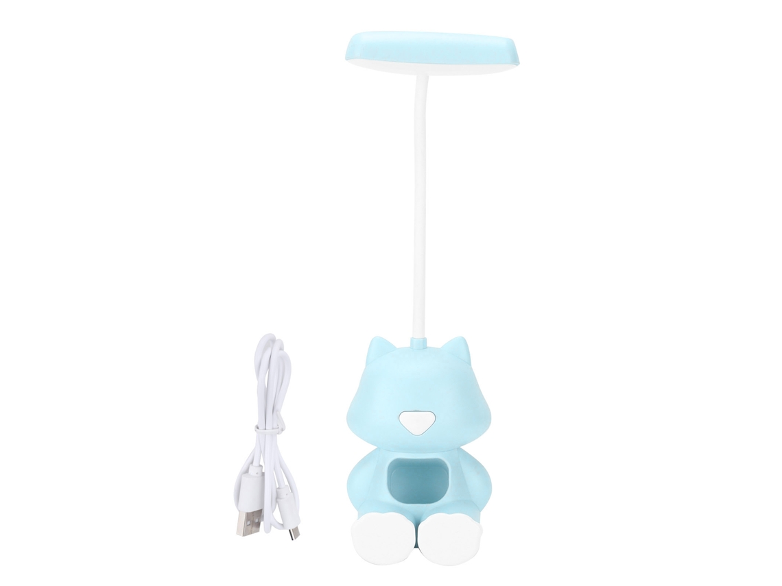 Candeeiro de Mesa Mini Urso Led Carregável Olhos Protetor Para Dormitorio Estudante Verde