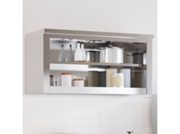 Vidaxl Armário De Parede Para Cozinha Com Prateleira Aço Inoxidável