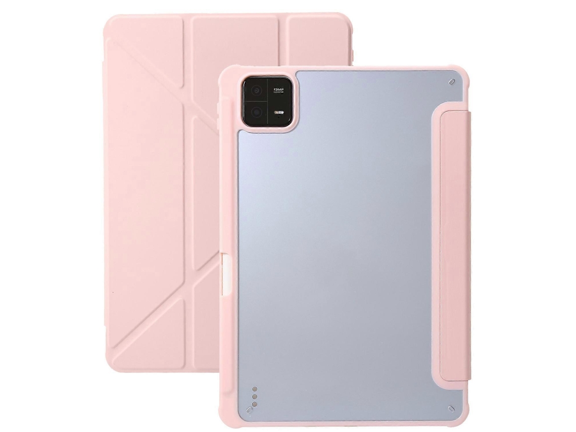 Capa para tablet de couro sintético transparente e acrílico Webake