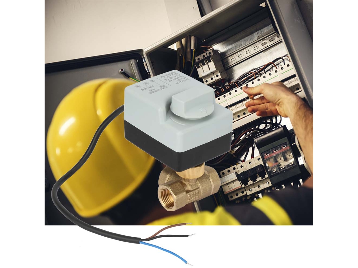 Válvula De Esfera Eléctrica Brass Laxiscreed Com Comutador Manual – Funcionalidade Ac220v