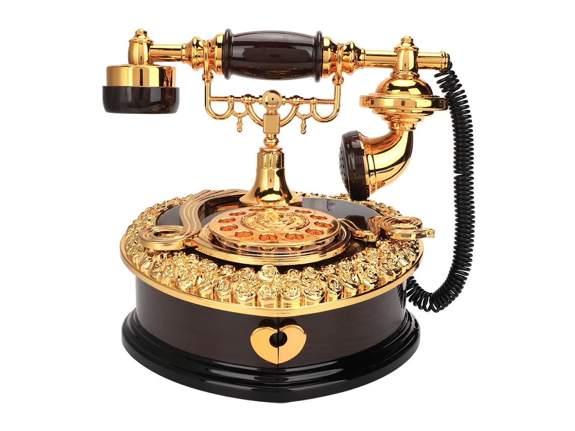 Caixa De Música Telefone Coração Retro Da Laxiscreed Para Decoração E Presente Elegante