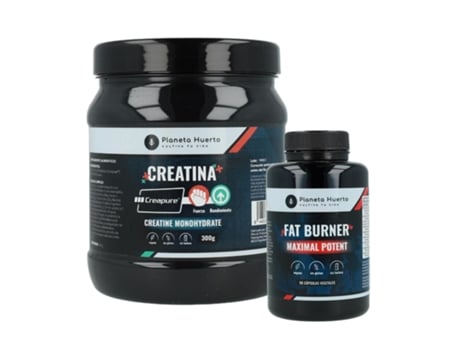 Pacote de Desempenho Muscular Creatine Creapure 300 g Fat Burner 90 Cápsulas PLANETA HUERTO