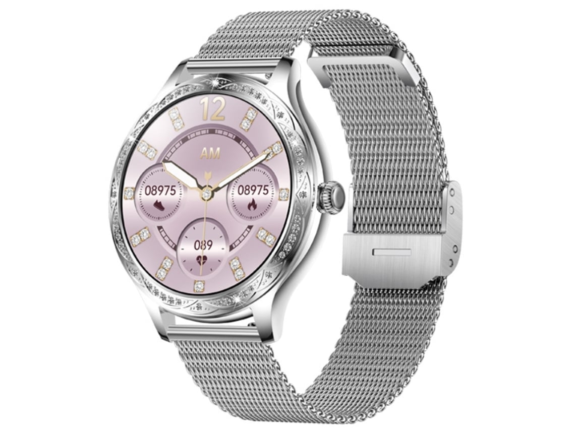Smartwatch Com Display Amoled Hd Chamadas Bluetooth Monitoramento De Frequência Cardíaca E Saúde E Modos Esportivos Prata Yunzii