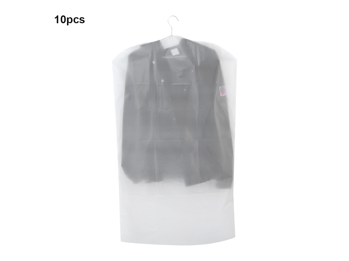 Pacote com 10 capas transparentes para roupas, ternos e jaquetas, 60x80 cm, com proteção contra poeira Slowmoose