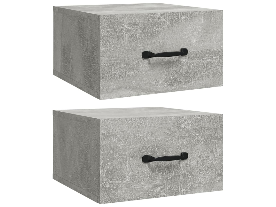 Wall-mounted Bedside Cabinet, Wall-mounted Bedside Cabinets Vidaxl Cinzeto Madeira Processada (n/a)