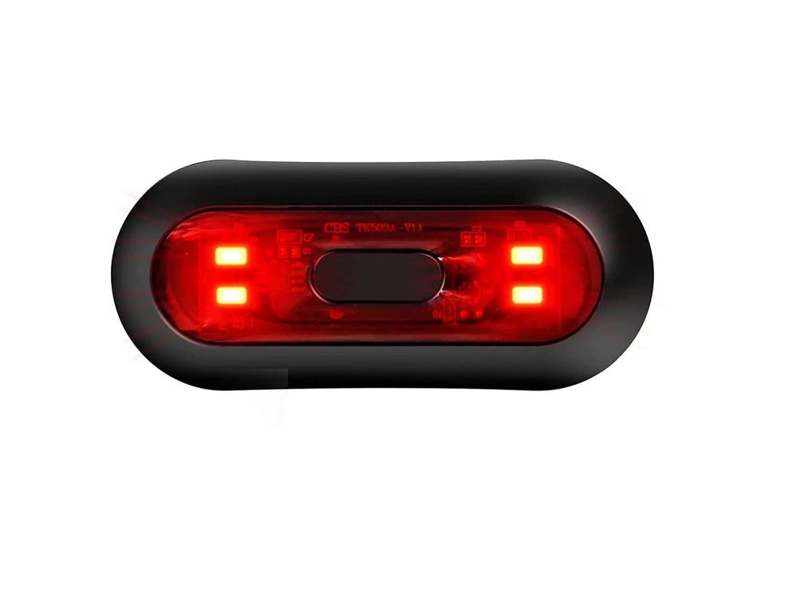 Luz Led Para Capacete - Recarregável, Aviso Vermelho Traseiro (preto)