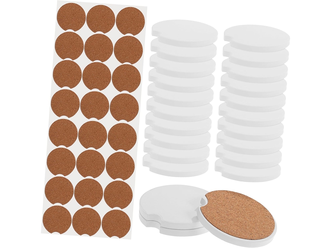 Conjunto De 24 Porta-copos De Cerâmica Em Branco Para Impressão Por Sublimação, Ideais Para Carros.