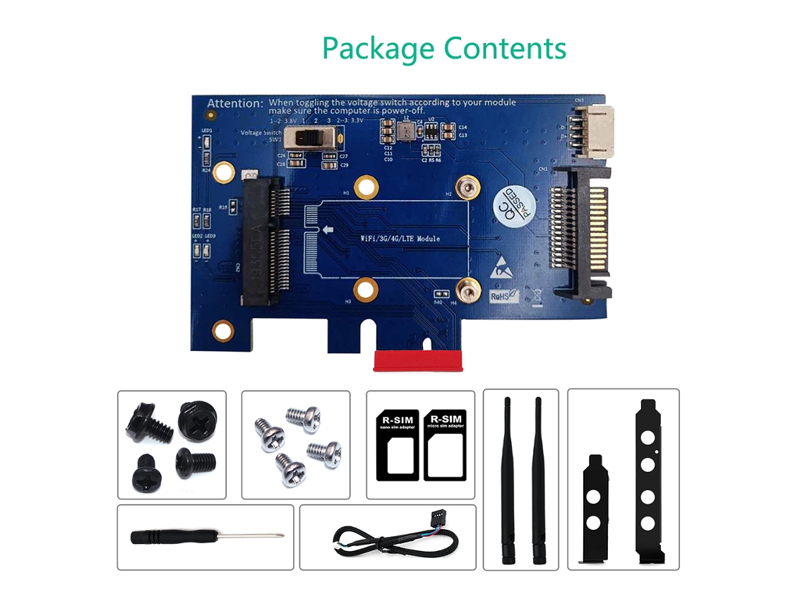 Adaptador Mini Pci E Pci Express Para Pci E 1x Com Slot Para Cartão Sim Para Placa Sem Fio Wifi 3g/4g/lte Slowmoose