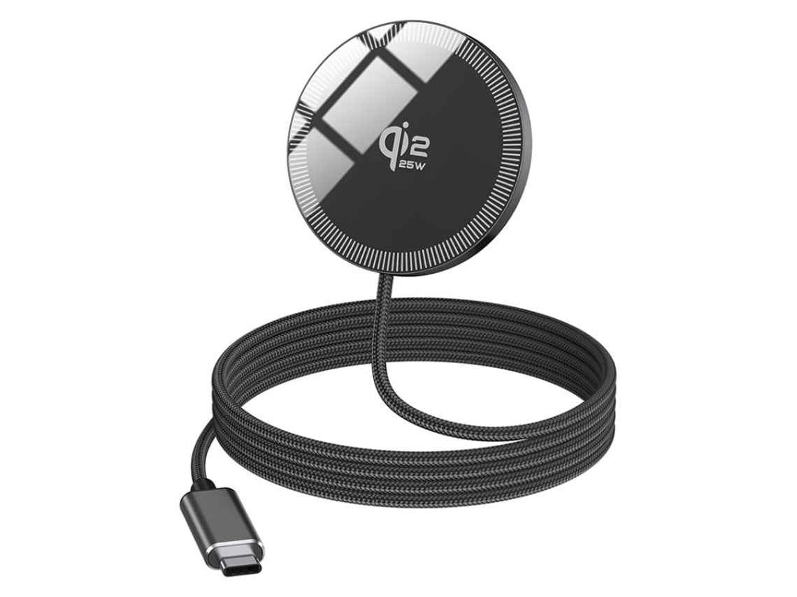 Carregador Portátil Magnético Sem Fio 25w com Interface Tipo C compatível com iPhone 12 a 17 preto XIAOMOYU