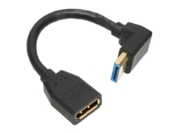Cabo Extensão Displayport 1.4 de 90 Graus, Macho a Hembra, 8k 60hz, 4k 144hz, 0,15 M | S/MARCA