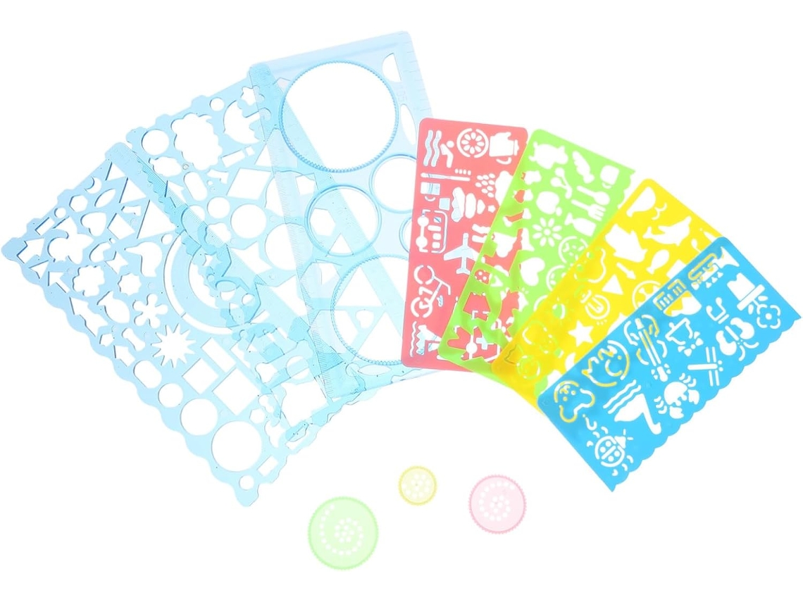 Conjunto de Gabaritos Geométricos Para Desenho Em Pp, Manual Escolar Portátil e Leve para Estudantes Designers, Adequada