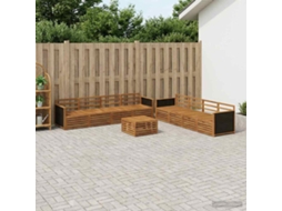 Vidaxl Conjunto De Sofás Para Exterior 9 Unid. Natural