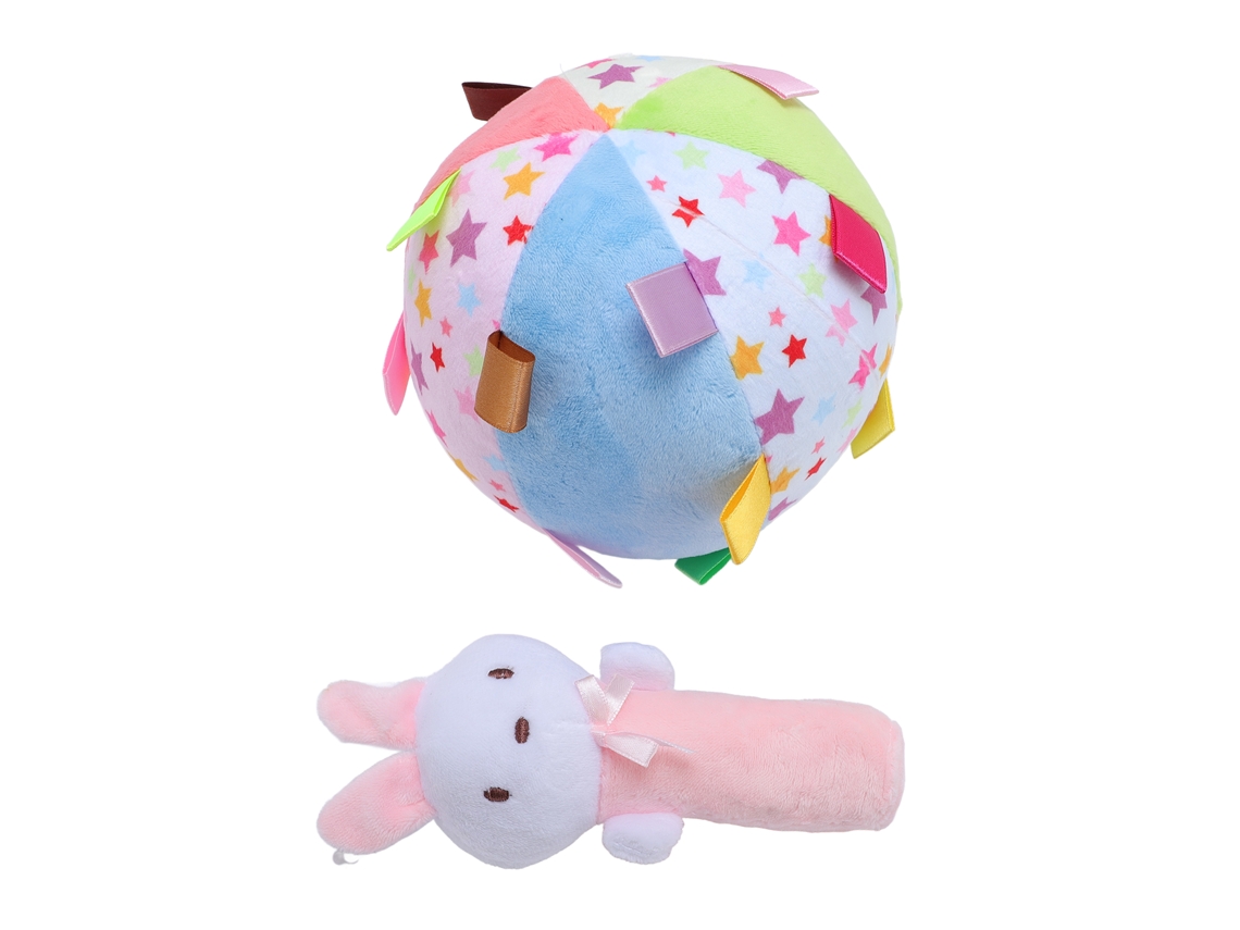 Mali 2pcs Bola Cascavel Sensorial de Pelúcia Macia Brinquedo para Bebê com Design Animado