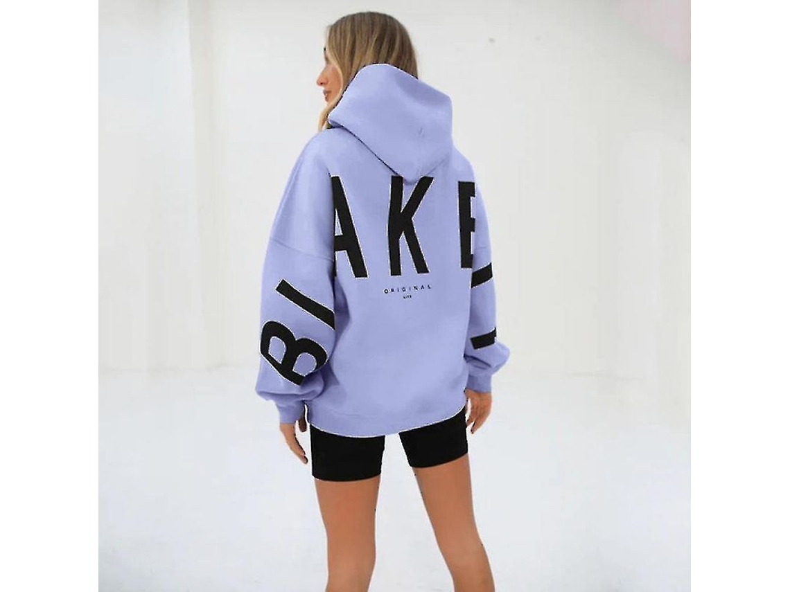 2026 sudadera Blakely Oversized Manga Larga Suelta para Mujer Temporada Otoño Primavera Poliéster