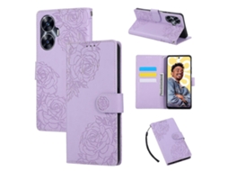 Capa De Couro Para Celular Com Estampa De Flor De Rosa E 3 Compartimentos Para Cartões