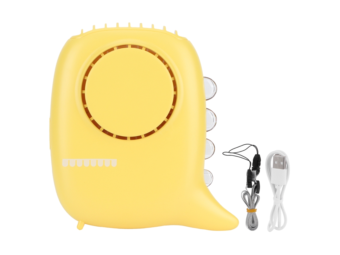 Ventoinha Portátil de Pescoço Recarregável com 3 Velocidades Usb Amarela