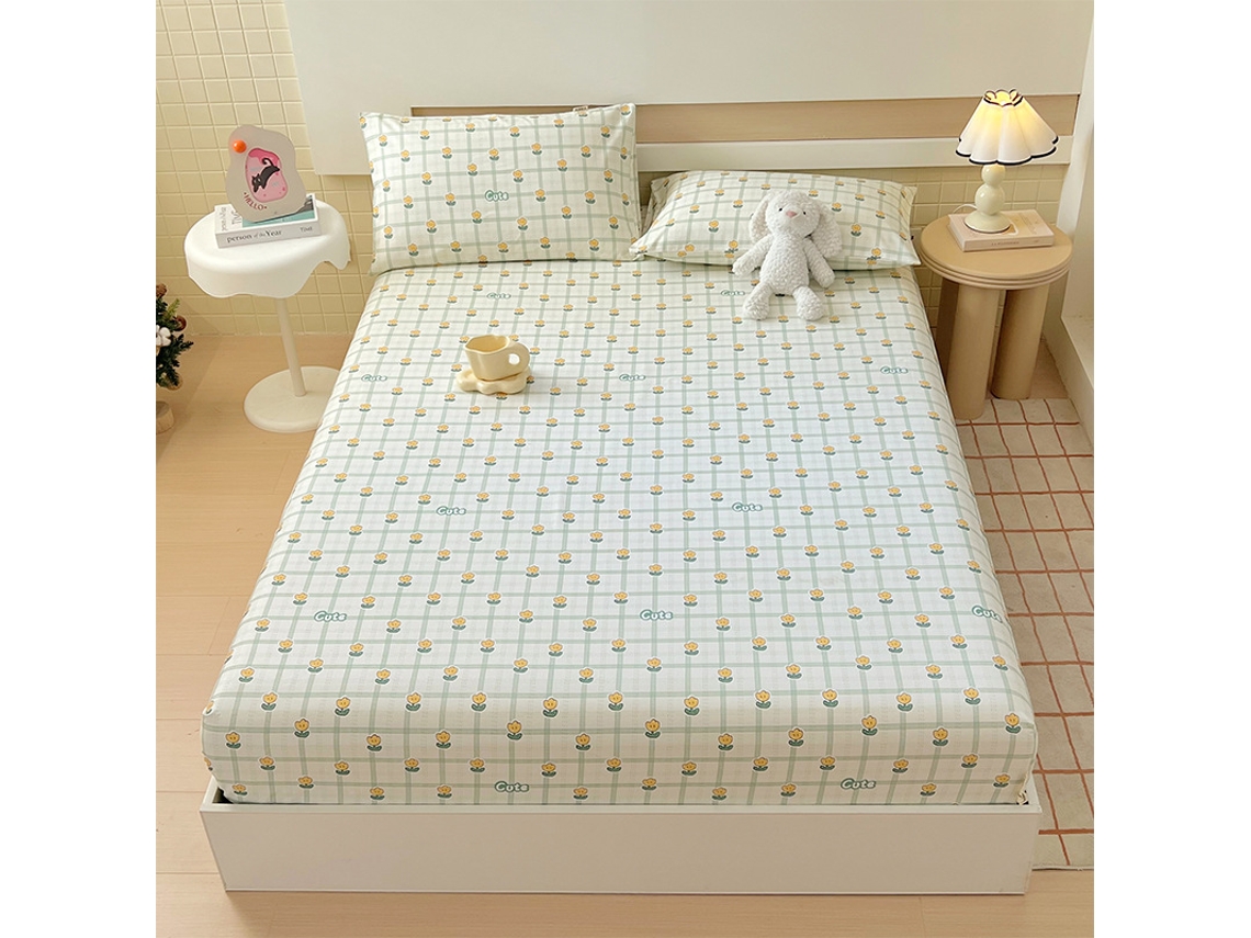 Lençol Elástico, 180*200cm, Tecido De Algodão Cru, Bolso Profundo De 30cm, Estilo Casa De Campo,para Meninas E Mulheres. Broto Hexinyigjly