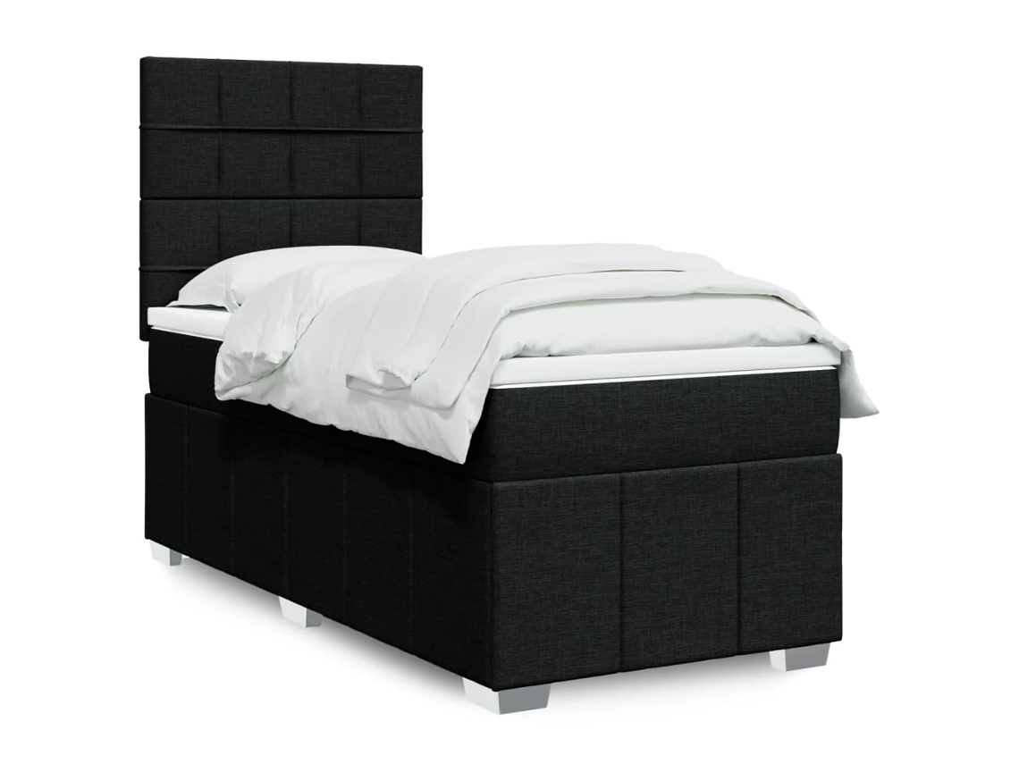 Vidaxl Cama Com Molas/colchão 80x200 Cm Tecido Preto