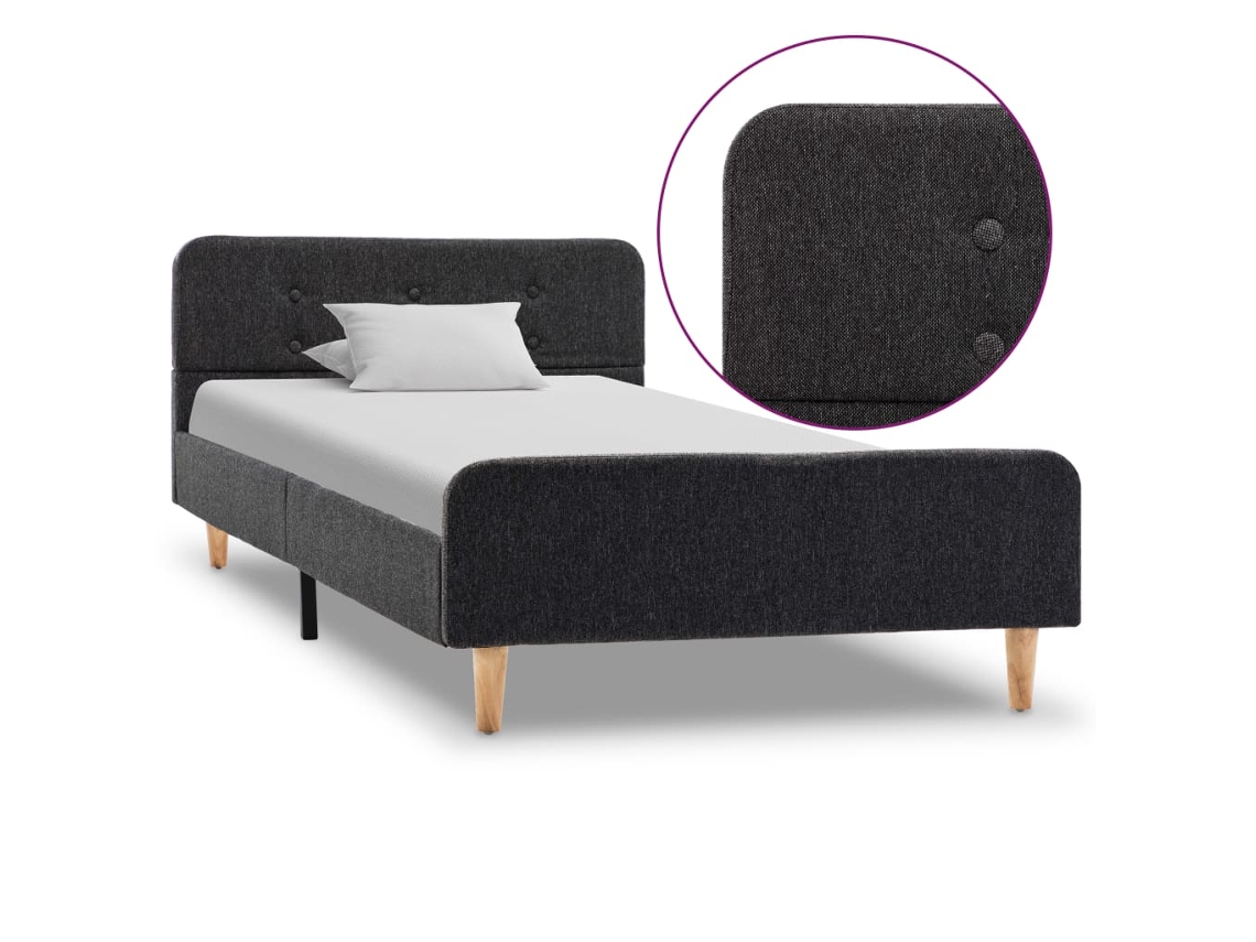 Estrutura De Cama 100x200 Cm Serapilheira Cinzento-escuro