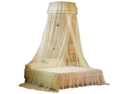 Domo Mosquiteiro Cama Bege Estilo Princesa Fácil Instalação