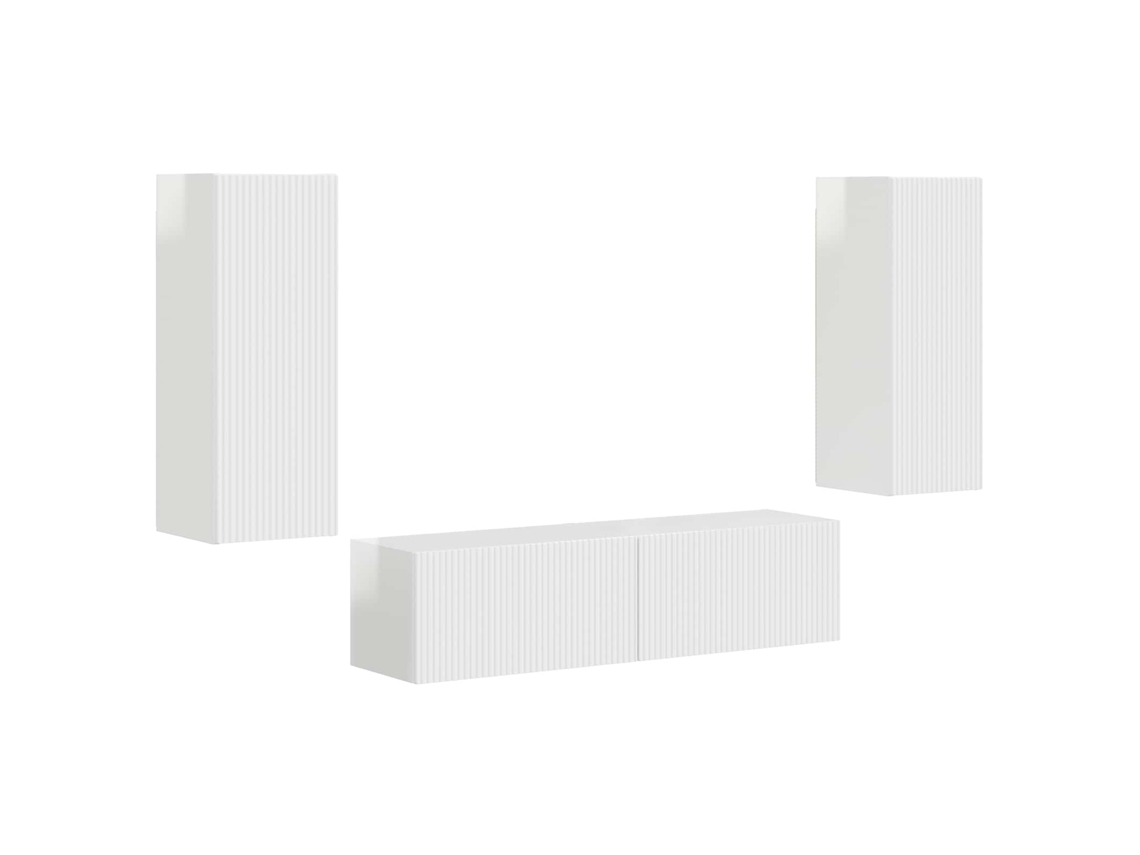 Conjunto Móvel TV 2 Peças Branco Brilhante MAISON EXCLUSIVE