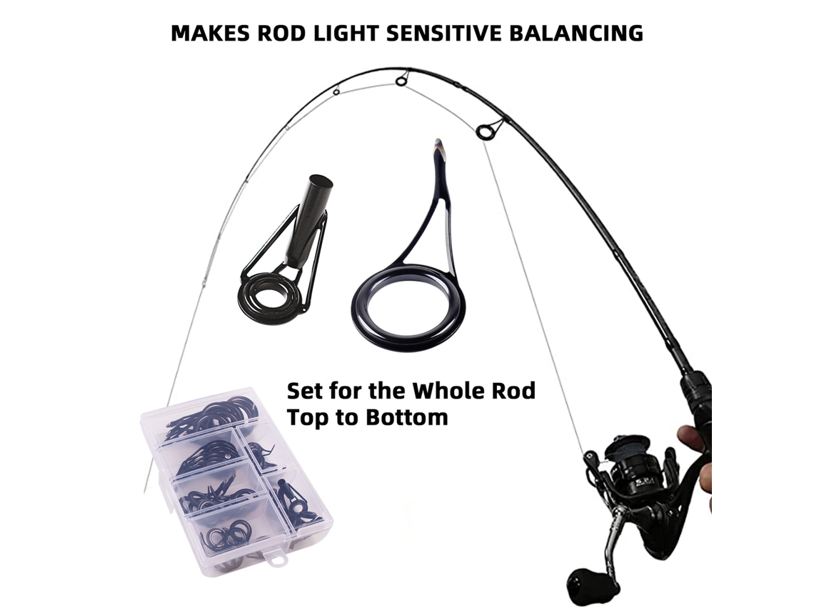 Kit Reparo Vara Pesca Cerâmica Aço Carbono 35pcs